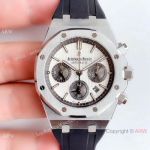  Swiss Replica Audemars Piguet Royal Oak Chronograph Watch White Face Rubber Strap